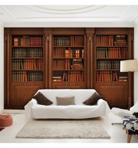 Fotomurale Adesivo Con Una Libreria Elegante Arredalacasa