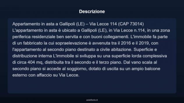 Immobile in asta di 404 m² con più di 5 locali in vendita a Gallipoli - Foto 4