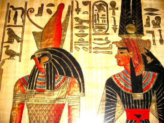 HORUS E ISIDE PAPIRI ANTICO EGITTO-FATTI A MANO SUL POSTO-SVENDO PER TRASLOCO - Foto 3