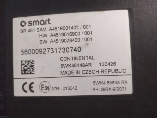 Body Computer Smart ForTwo W451 dal 2007 al 2015 Cod a4519016900 Body Computer - Foto 2