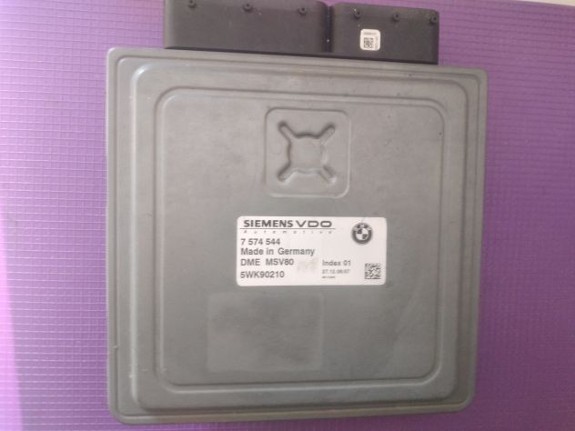 Centralina motore Siemens, BMW, 7574544, 7 574 544, DME MSV80, 5WK90210, Indice - Foto 2