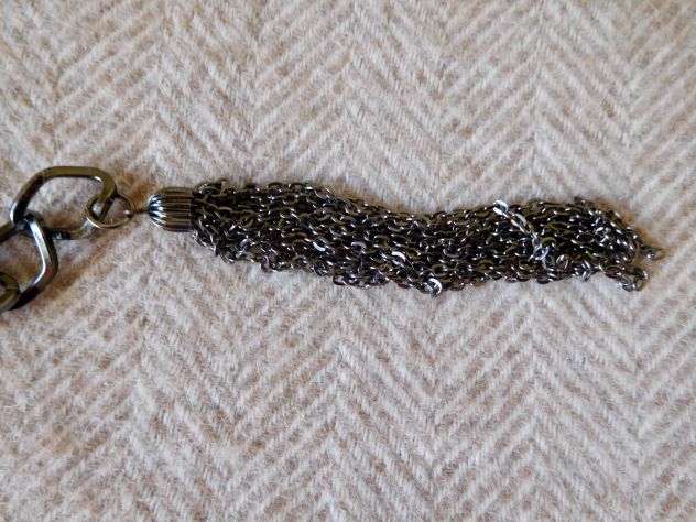 Cintura in metallo argentato,maglia "a treccia",chiusura con strass. Nuova! - Foto 3