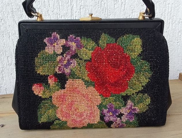 Elegante borsa vintage originale petit-point - Foto 2