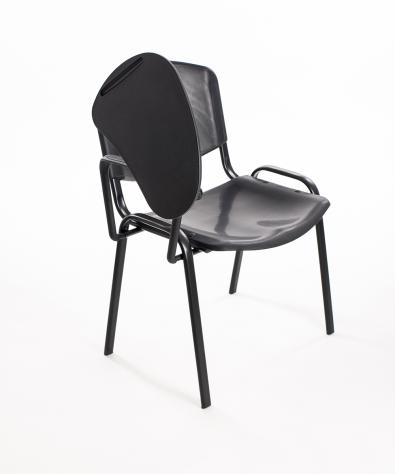 Sedie, Poltroncine Conferenza Ufficio con Scrittoio Ribaltina per le sale d'attesa - NERE in PLASTICA – NUOVE - Foto 4