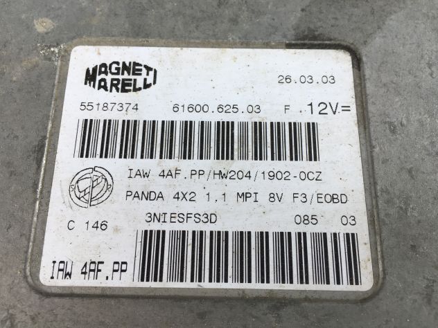 Centralina Motore Magneti Marelli IAW4EF.PP / 55187374 FIAT Panda 1.1 141 - Foto 2