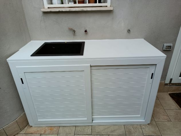 MOBILI CON LAVELLO IN ALLUMINIO DA ESTERNO SU MISURA - Foto 2