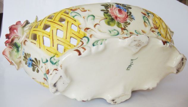 Gualdo Tadino-Centrotavola-ceramica dipinta a mano-ca 1940- - Foto 2