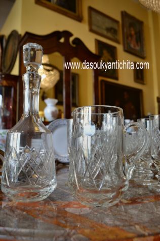 Servizio  bicchieri in cristallo vintage Webb Corbett anni 60 modello georgiano - Foto 7