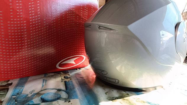 Casco modulare scooter moto grigio argento Axo Flip Silver tg. XL - Foto 5