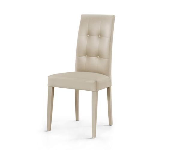 sedia beige imbottita con schienale effetto capitonnè,anche per arredo ristoran - Foto 2