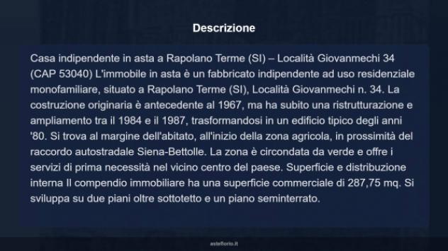 Immobile in asta di 287 m² con più di 5 locali e box auto in vendita a Rapolano Terme - Foto 11