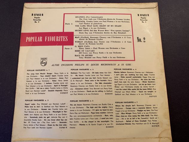 Vinile 33 giri POPULAR FAVOURITES No.2    Lotto 46 - Foto 2