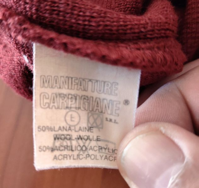 Maglione Cardigan Compass Card Vintage ‘80 tg 50 misto lana Rosso - Foto 4