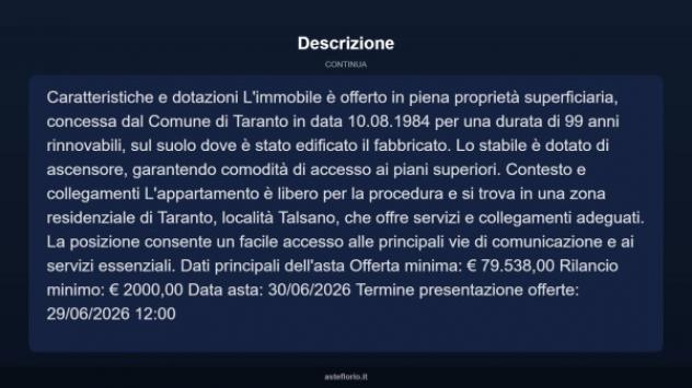 Immobile in asta di 143 m² con più di 5 locali in vendita a Taranto - Foto 4