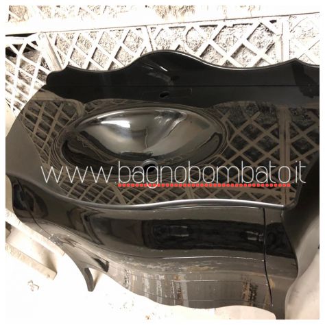 Mobile bagno stile barocco nero lucido moder