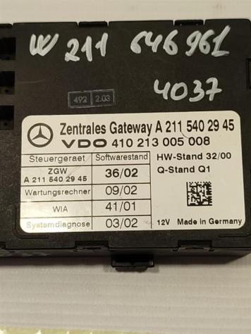 CENTRALINA GATEWAY MERCEDES Classe E Berlina W211 A2115402945 646961 diesel 2148 (0207) - Foto 2