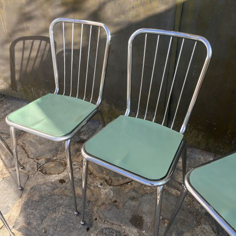 SEDIE VINTAGE ANNI 60 TUBOLARE CROMATO - Foto 6