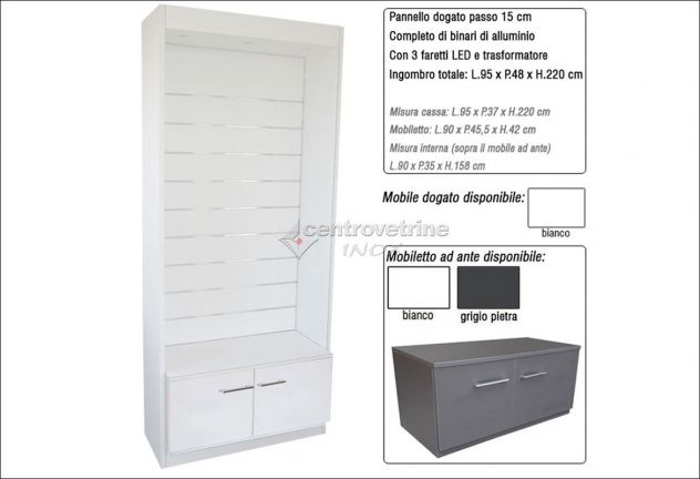 MOBILE DOGATO AUTOPORTANTE CON ILLUMINAZIONE A LED CON MOBILE CON ANTE KIT 5