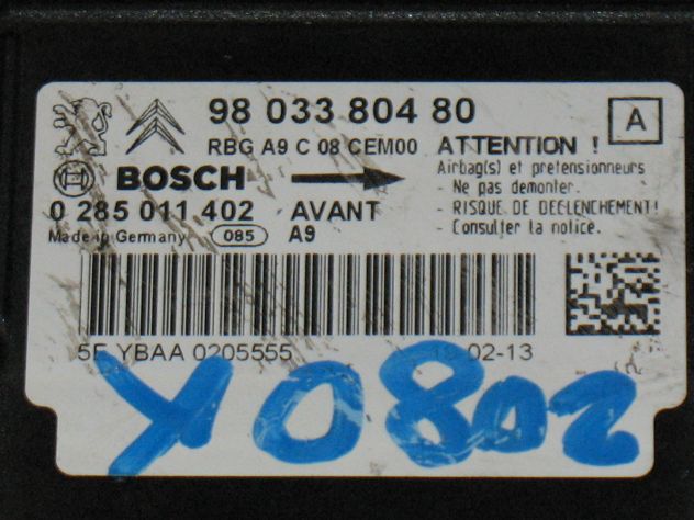9803380480 ECU CENTRALINA AIRBAG PEUGEOT CITROEN 0285011402 0 285 011 402 - Foto 2