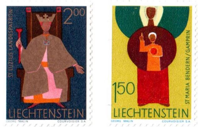 12 francobolli nuovi serie "Saints" Liechtenstein - Foto 2
