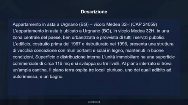 Immobile in asta di 116 m² con più di 5 locali e box auto doppio in vendita a Urgnano - Foto 5