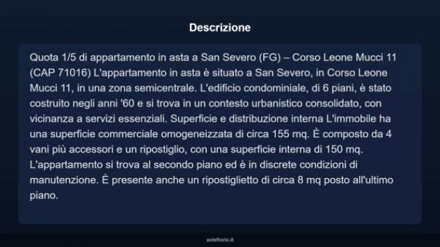 Immobile in asta di 155 m² con più di 5 locali e box auto in vendita a San Severo - Foto 4