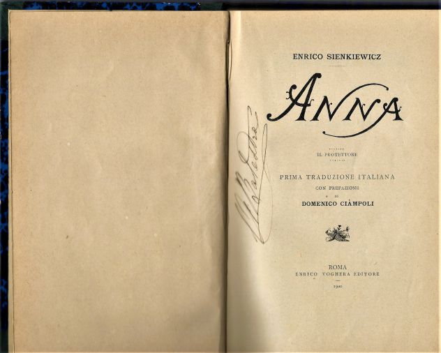 ENRICO SIENKIEWICZ "Anna, il protettore", 1920