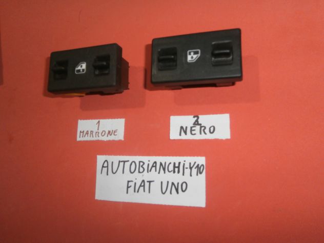 Interruttori pulsanti alza vetro Fiat uno Autobianchi y10 NERI MARRONI "NUOVI" - Foto 2