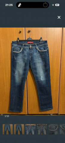 JEANS COME NUOVI DA DONNA/RAGAZZA A VITA BASSA MARCA XFN JEANS LEGGERMENTE ELAST - Foto 2
