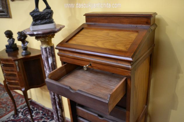 Schedario a serrandina con piano di scrittura stile inglese - Foto 7