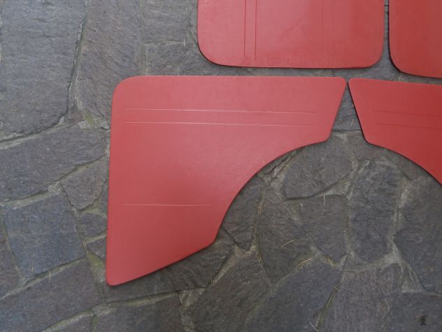 SERIE COMPLETA PANNELLI PORTA INTERNI PER FIAT 850 BERLINA 1° PRIMA SERIE ROSSI - Foto 3