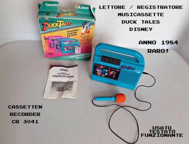 Lettore cassette / registratore Disney Duck Tales (CR 3041) 1984 (RARO)