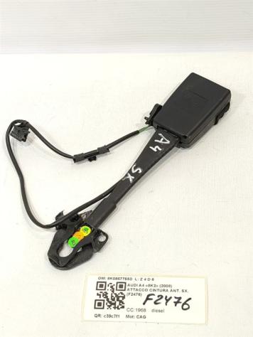 AGGANCIO CINTURA DI SICUREZZA ANT SX AUDI A4 Avant (8K5) 8K0857755D CAG (0815) - Foto 2