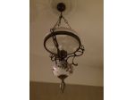 Lampadario Vintage Vetro-ottone-ceramica