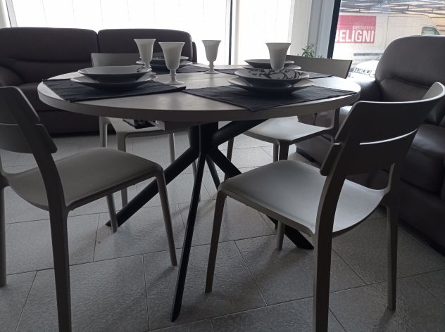 Tavolo rotondo allungabile piano in ceramica - Foto 3