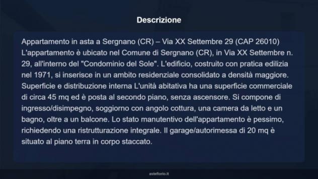 Immobile in asta di 45 m², box auto in vendita a Sergnano - Foto 11
