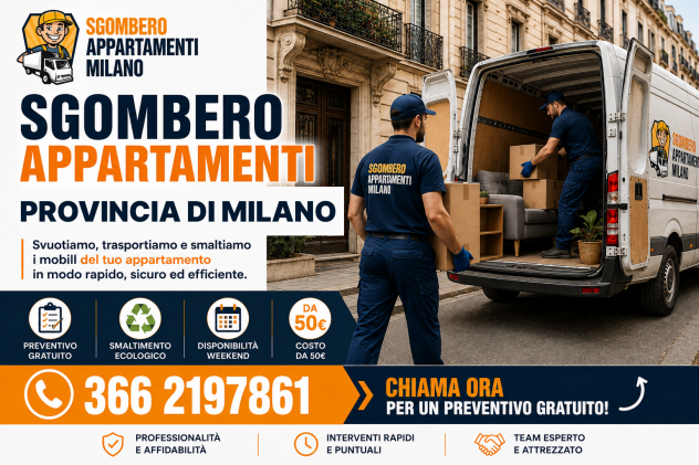 Sgombero appartamenti in provincia di Milano