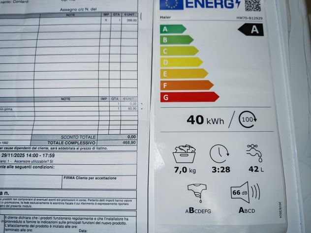 Lavatrice Haier 7kg 1200giri. A+++ luce interna - Foto 7