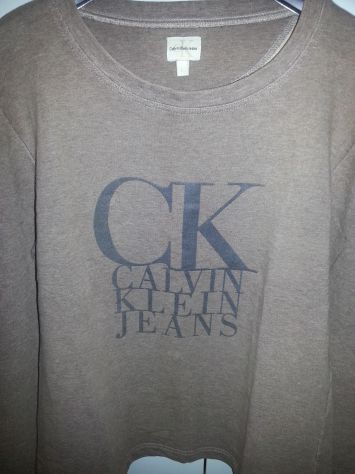 FELPA NUOVA,FIRMATA ORIGINALE"CALVIN KLEIN JEANS",ELASTICIZZATA,UNISEX,TAGLIA L - Foto 2