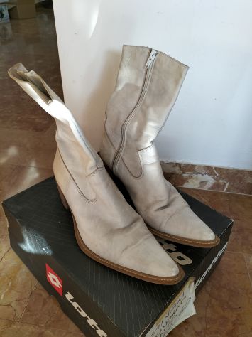Stivaletti pelle artigianali vera pelle n 40 bianco ghiaccio - Foto 9