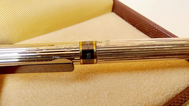 Splendida penna biro vintage John Sterling, corpo finemente cesellato in argento - Foto 6