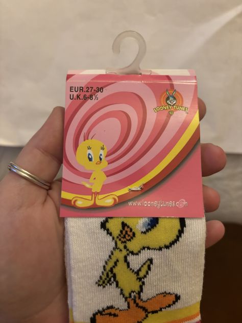CALZE NUOVE CON CARTELLINO DA BAMBINA”LOONEY TUNES”TITTI,N’27-30,IN COTONE - Foto 9