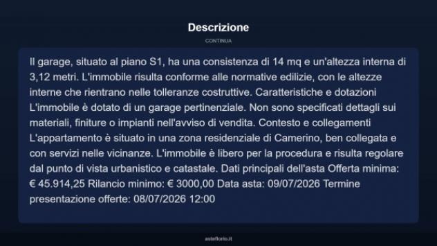 Immobile in asta di 121 m², box auto in vendita a Camerino - Foto 5