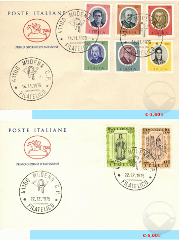 ITALIA BUSTE PRIMO GIORNO EMISSIONE 1975 - Foto 4