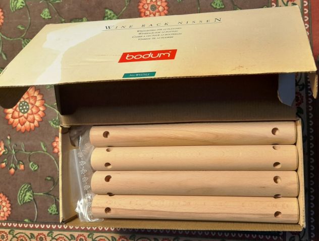 portabottiglie  in legno   ditta bodum  nuovo con scatola - Foto 3