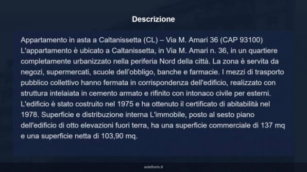 Immobile in asta di 137 m² con più di 5 locali e box auto in vendita a Caltanissetta - Foto 6