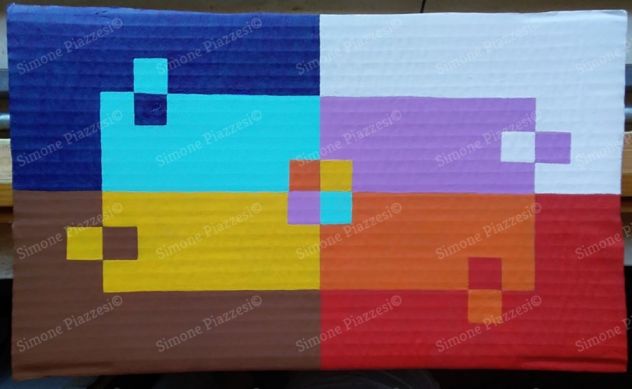 Quadro di Simone Piazzesi - LITORALE APRICO CON BAGNANTI (2020)