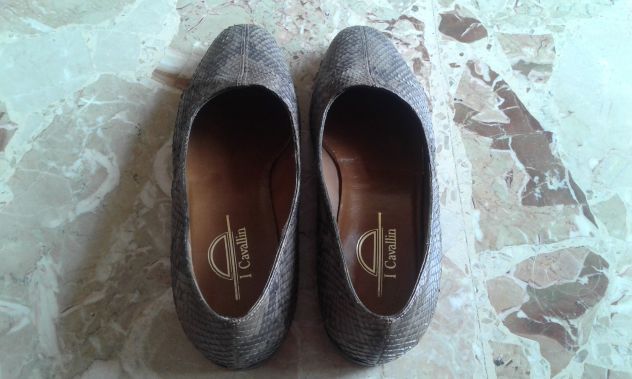 Scarpe vera pelle rettile e cuoio nocciola I Cavallin 39 e 1/2