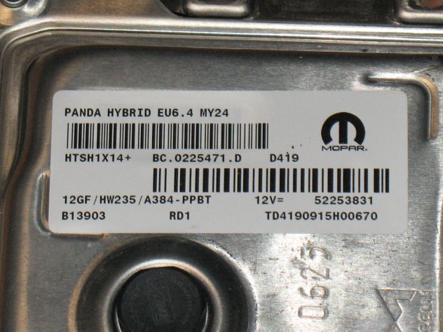 52253831 ECU FIAT PANDA HYBRID EUR6 MY24 12GF HW235 / A384-PPB BC0225471D - Foto 2