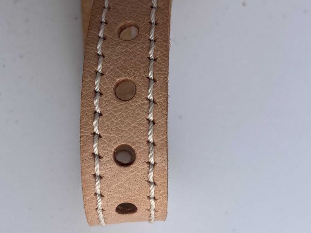 T27 Nastro in pelle a vegetale naturale per collari e bracciali Mt. 30 - Foto 2